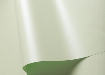Wall Mural - Pastel gradient designer paper with frosted mint and ivory green tones. The abstract, wavy shapes create a soft, fluid texture with a chic, glossy sheen. This clean and elegant