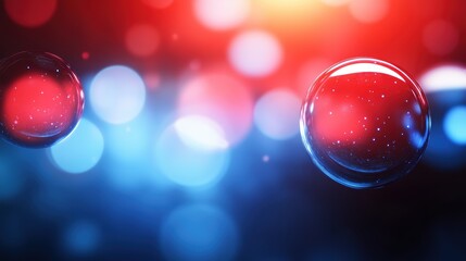 Wall Mural - ethereal cosmic spheres on radiant bokeh background