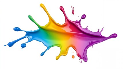 Wall Mural - Rainbow paint splash isolated on white background.