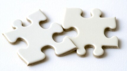 Sticker - Two interlocking white puzzle pieces on a light background.