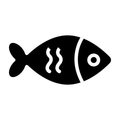 Sticker - Fish Glyph Icon Design