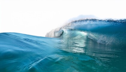 aqua sea water surfing wave on transparent background