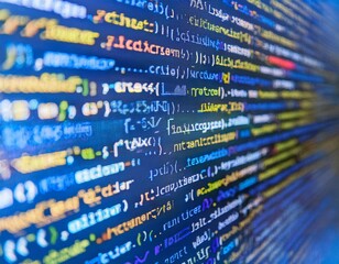 software code on a computer screen, illustrating programming, coding, and software development.