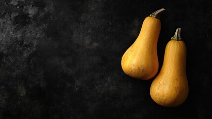 Sticker - Two yellow squash on a dark background, highlighting their texture and color.