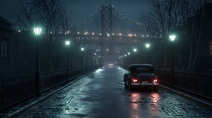 Timelapse of speeding cars illuminated by city lights on a dark urban highway at night