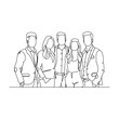 © PZ - Dessin en ligne continue d'un groupe d'hommes et de femmes d'affaires, line art, vecteur