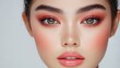 © fotogurme - Soft Thai makeup look with peach tones and natural brows inspired by contemporary beauty trends isolated on white
