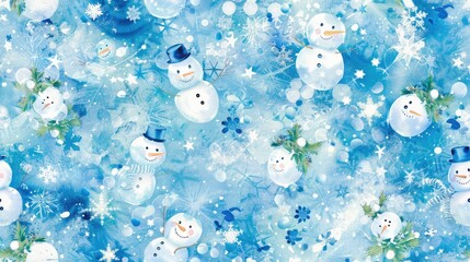 Poster - an adorable and whimsical snowman wallpaper 