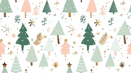 Poster - A festive winter forest pattern