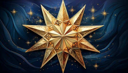 gold star on black background