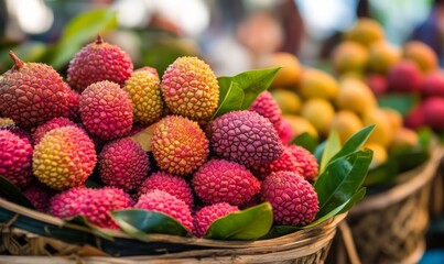 Fresh Lychee at a Market