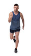 © New Africa - Man in sportswear running on white background