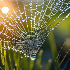spider web with dew
