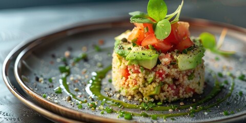 Couscous Salad with Avocado and Tomato