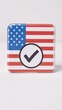© Pixel Matrix - An illustrated political poll depicting an American flag color scheme and a checkmark for YesNo votes on US elections or parties e