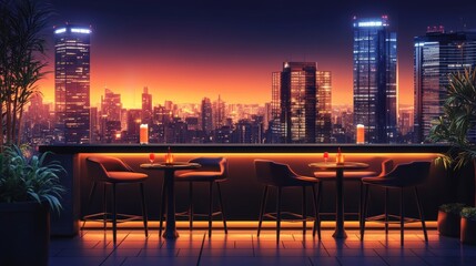 Wall Mural - Vibrant Nightscape of a Bustling Metropolis