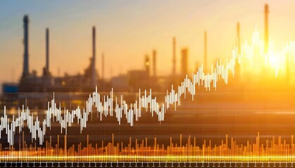 Poster - Rising Oil Prices Highlighted by Refineries and Pipelines in the Background