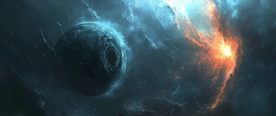 Wall Mural - stunning galaxy design realistic image with abstract colorful background, stock illustrations of col