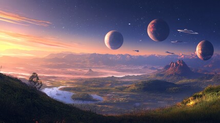 Wall Mural - wallpaper or background for space galaxy in 4k or 8k
