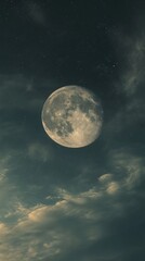Wall Mural - Moon in the night sky with scattered
