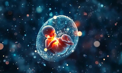 Wall Mural - fetus in a cosmic egg