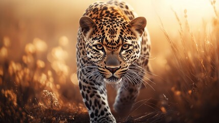 Stock Photographic Image of a leopard in the sun in HD 8K