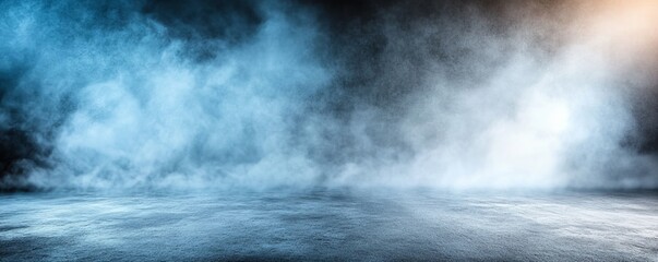 Wall Mural - wet asphalt, neon lights, smoke. abstract light in an empty dark street with smoke and smog. view of