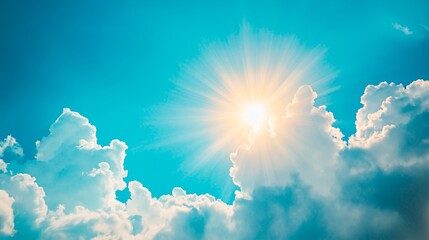 Poster - blue sky with clouds