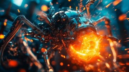 Wall Mural - futuristic little mechanical insect