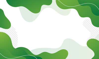 Wall Mural - abstract background with green fluid shapes framing white copy space