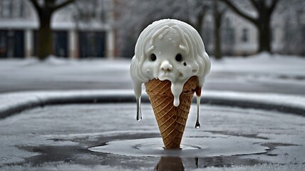 head of a person in the snow