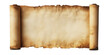 © mozZz - Empty old open parchment scroll, blank antique paper banner, transparent background PNG