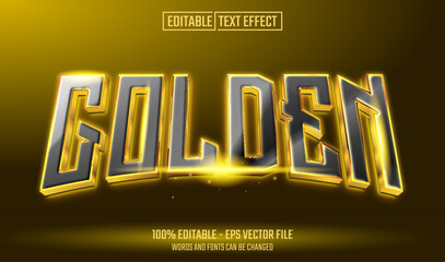 Wall Mural - golden editable text effect