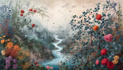 Wall Mural - Exploring the Worlds Beauty and Complexity Through the Eyes of a Traveler