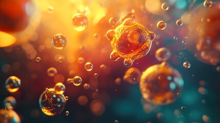 Wall Mural - abstract macro photography of cells: a glimpse into the microscopic world