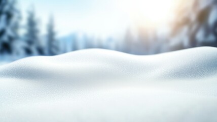 Poster - A snowy hillside with trees in the background