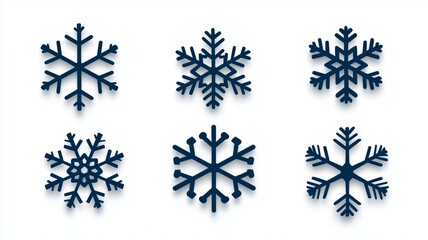 Sticker - A set of six snowflakes in blue