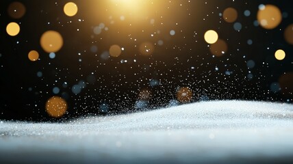 Poster - A blurry image of snow falling on a hill