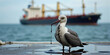 © Christoph Burgstedt - Seabird soiled with crude oil from an oil tanker in its natural environment, oil spill and pollution from heavy oil leaks from damaged oil transport ships