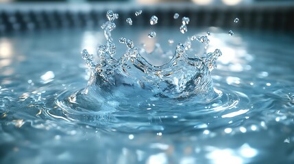 Canvas Print - Water Drop Splash: A Close-Up View