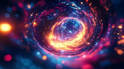 Wall Mural - bold swirling energy captured in vibrant abstract fractal designs