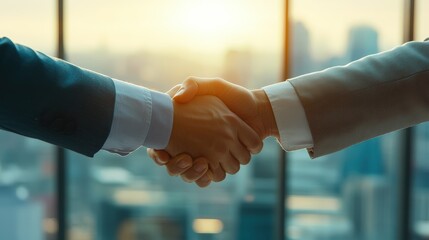 Business Leaders Shaking Hands for Success