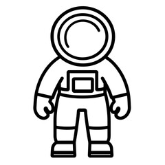 the illustration features a minimalistic line drawing of an astronaut character, showcasing the esse