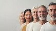 © Artyom - Diverse group of elderly people lined up smiling