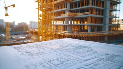 Wall Mural - generate a photo realistic image of design coordination meetings for a construction project, with de
