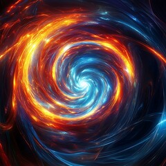 Wall Mural - dynamic swirling energy in vibrant fractal abstract design elements image