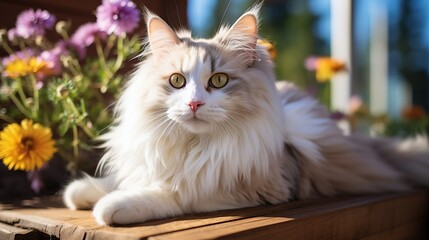 Canvas Print - Fluffy Cat in the Sun