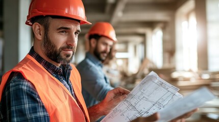 Wall Mural - generate a photo realistic image of project managers coordinating with subcontractors, with subcontr