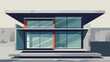 © Alexander - Stylized illustration of modern house model in bold lines and colors.
