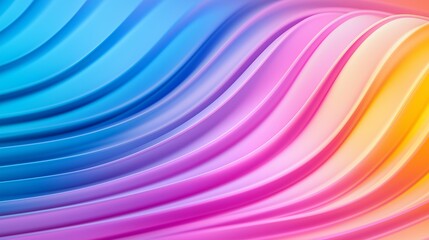 Sticker - Abstract colorful gradient background with curved lines.